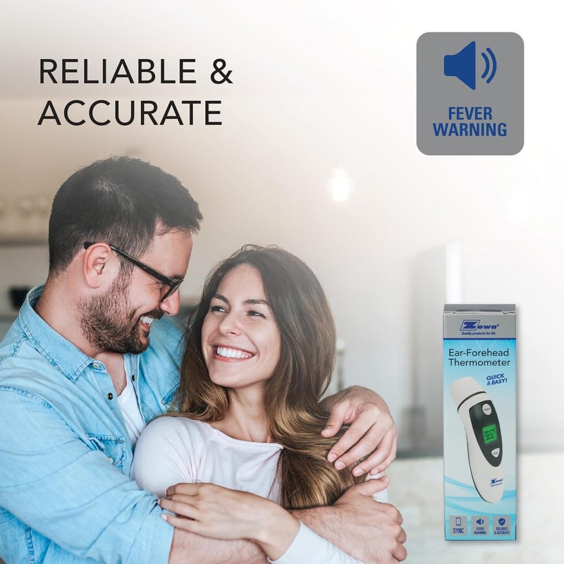 Zewa Infrared Thermometer | Professional Accuracy | Forehead & Ear Non-Touch Measurement | Bluetooth 4.0 | Android & iOS Compatible | Fever Alarm | Free MyHealthConnected App - Image 5